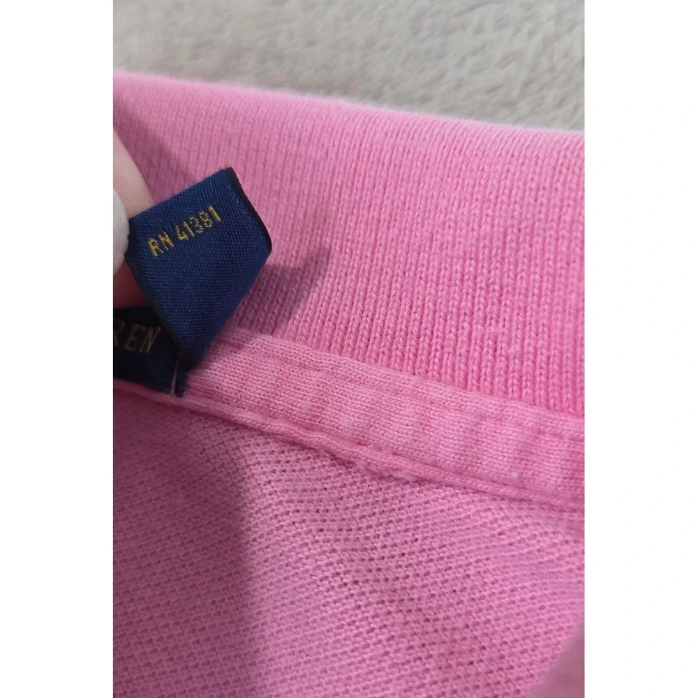 Polo Ralph Lauren Polo Shirt Men Size Large Pink Short Sleeve EUC
